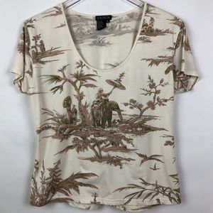 Don Rakow | Elephant Graphic Print Top | XL